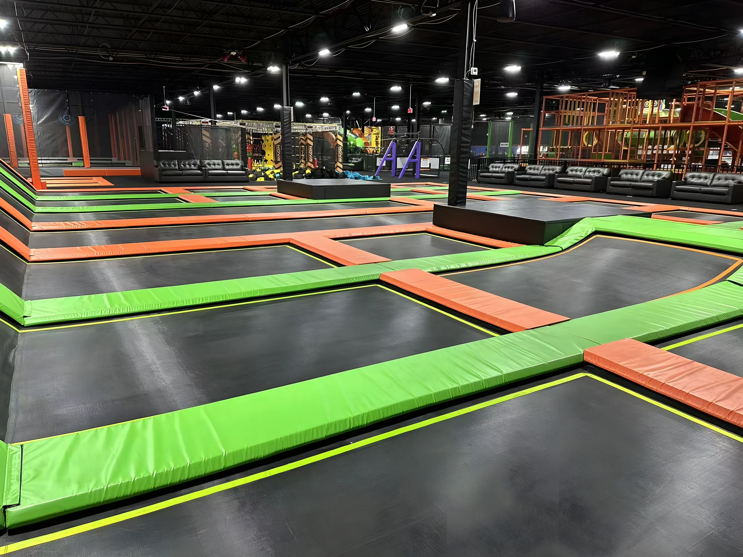 Main trampoline court at Nova Adventure Park Cincinnati